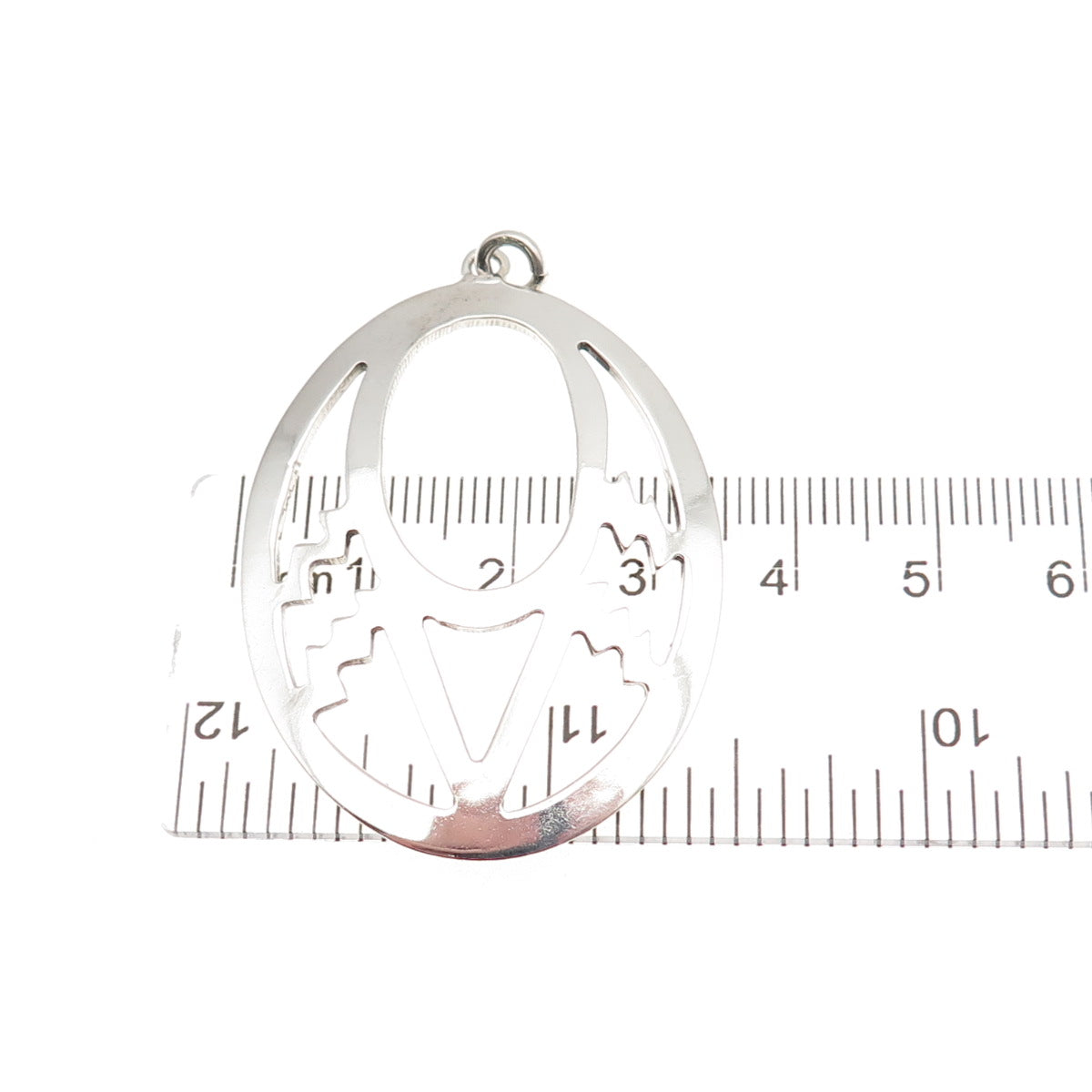 925 Sterling Silver Vintage Modernist Crescent Pendant