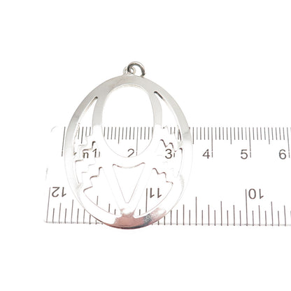 925 Sterling Silver Vintage Modernist Crescent Pendant