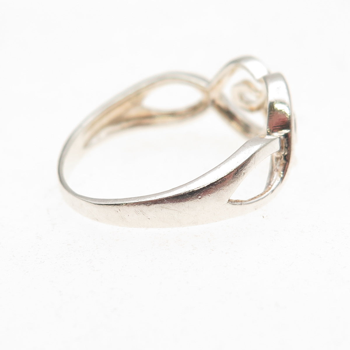 Charles Winston 925 Sterling Silver Vintage Heart Oxidized Ring Size 8.75