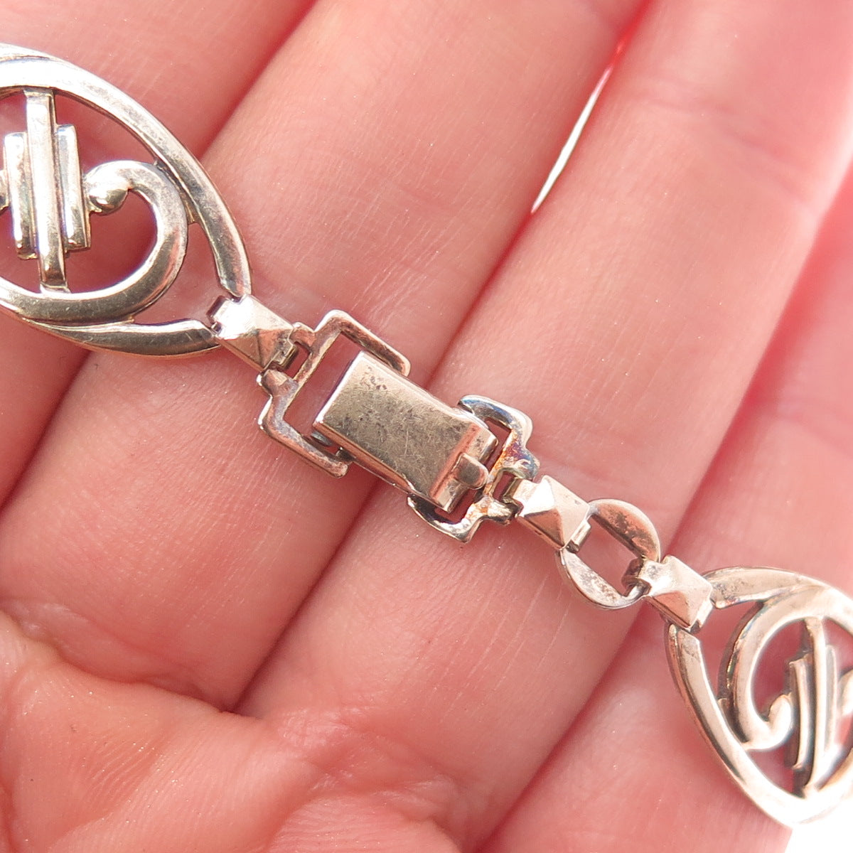 SYMMETALIC 925 Sterling Silver 1/20 14K Gold Filled Antique Bracelet 7.25"