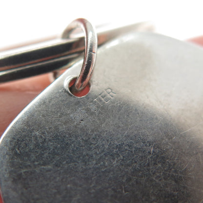925 Sterling Silver Vintage Engravable Key Fob Ring Holder