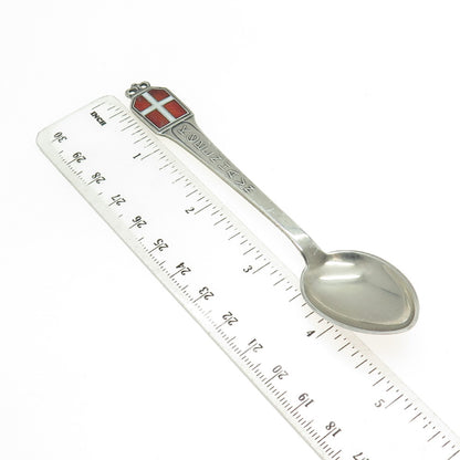 EILER&MARLOE 925S Sterling Silver Vintage Enamel Copenhagen Denmark Coffee Spoon