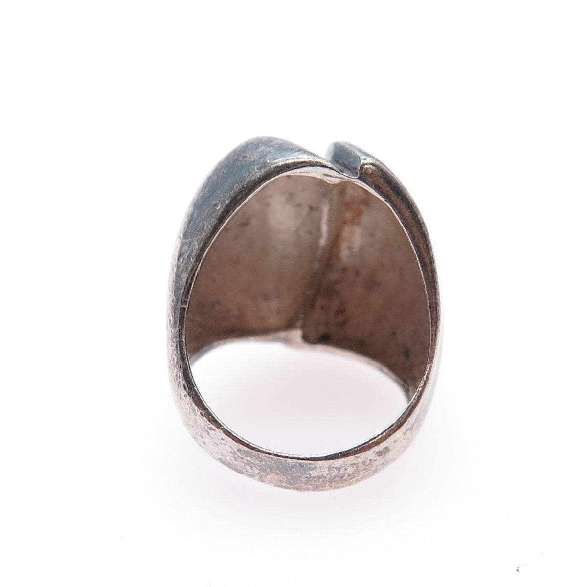 925 Sterling Silver Vintage Modernist Coffee Bean Oxidized Ring Size 6.25