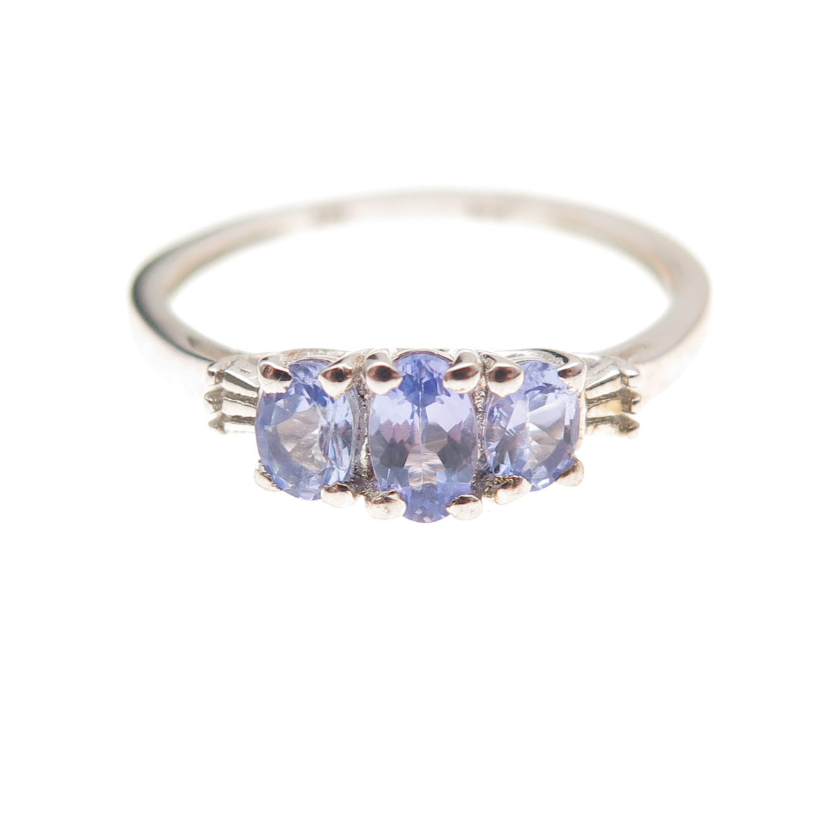 Chuck Clemency 925 Sterling Silver Real Oval-Cut Tanzanite Ring Size 7