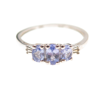 Chuck Clemency 925 Sterling Silver Real Oval-Cut Tanzanite Ring Size 7