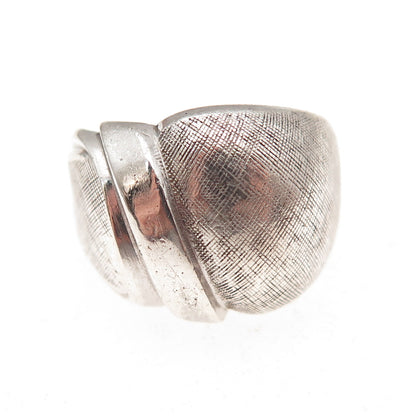 Clark & Coombs 925 Sterling Silver Antique Art Deco Oxidized Dome Ring Size 7