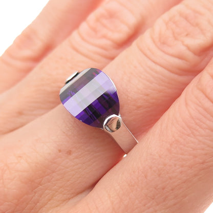 925 Sterling Silver Lavender C Z Ring Size 7
