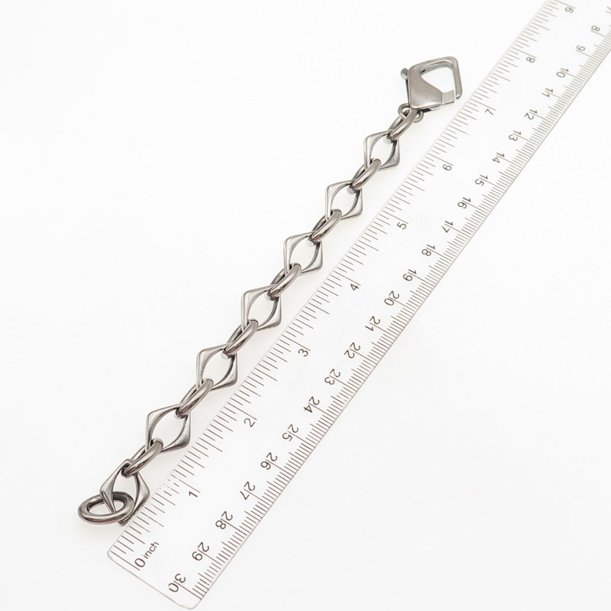 HAN 925 Sterling Silver Vintage Modernist Link Bracelet 6"