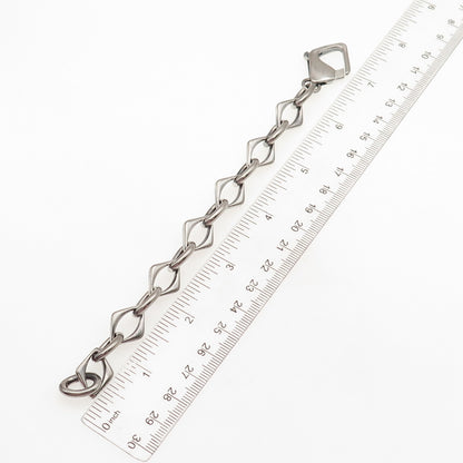 HAN 925 Sterling Silver Vintage Modernist Link Bracelet 6"