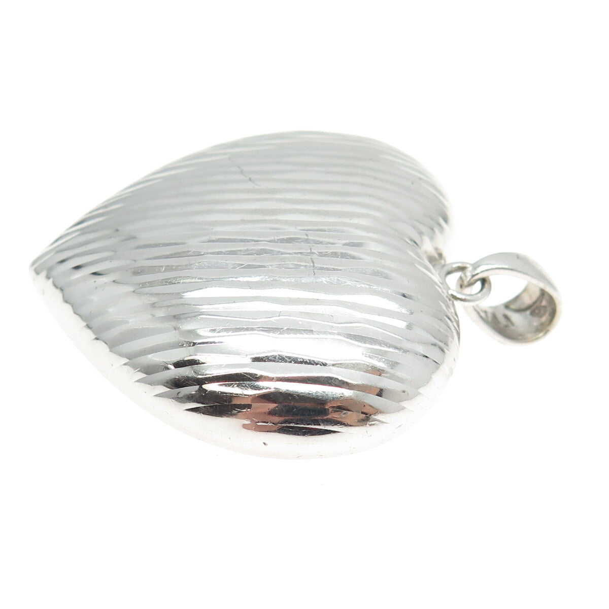 GIOIELLI DI VALENZA 925 Sterling Silver Vintage Italy Puffy Heart Pendant