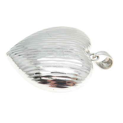 GIOIELLI DI VALENZA 925 Sterling Silver Vintage Italy Puffy Heart Pendant