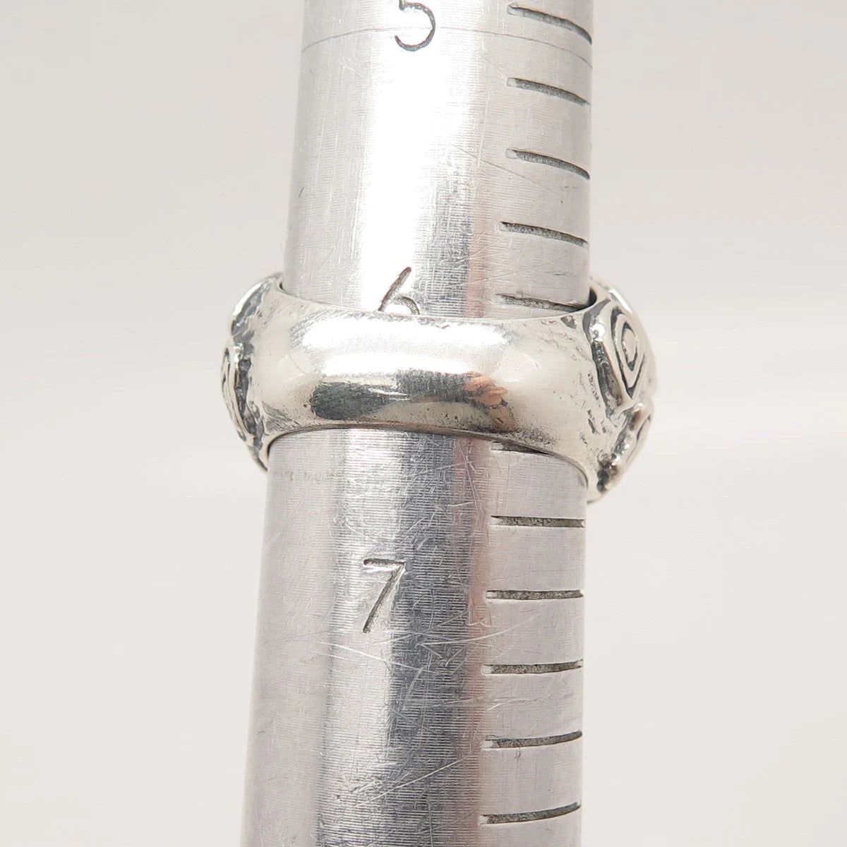 925 Sterling Silver Vintage Domed Nugget Ring Size 6.5