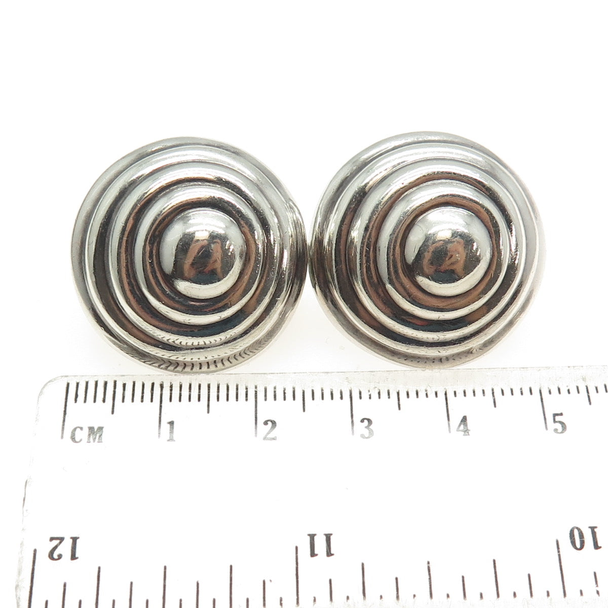 TIFFANY & CO. 925 Sterling Silver Vintage Spiral Dome Clip On Earrings