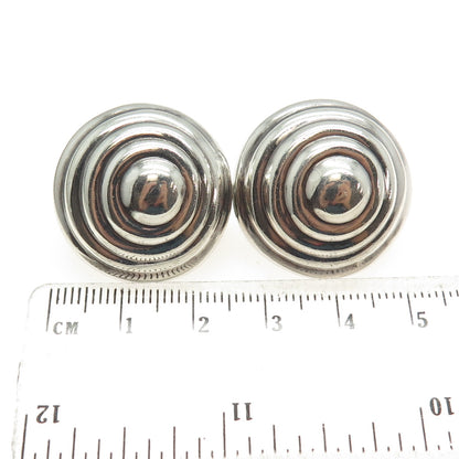 TIFFANY & CO. 925 Sterling Silver Vintage Spiral Dome Clip On Earrings