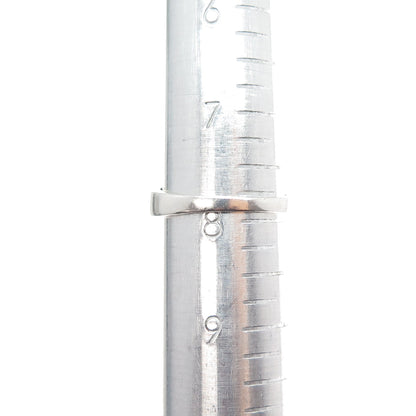 925 Sterling Silver Vintage Triangle-Cut C Z Modernist Bypass Ring Size 8