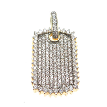 DADWANI 925 Sterling Silver 2-Tone Pave Swarovski Crystal Pendant