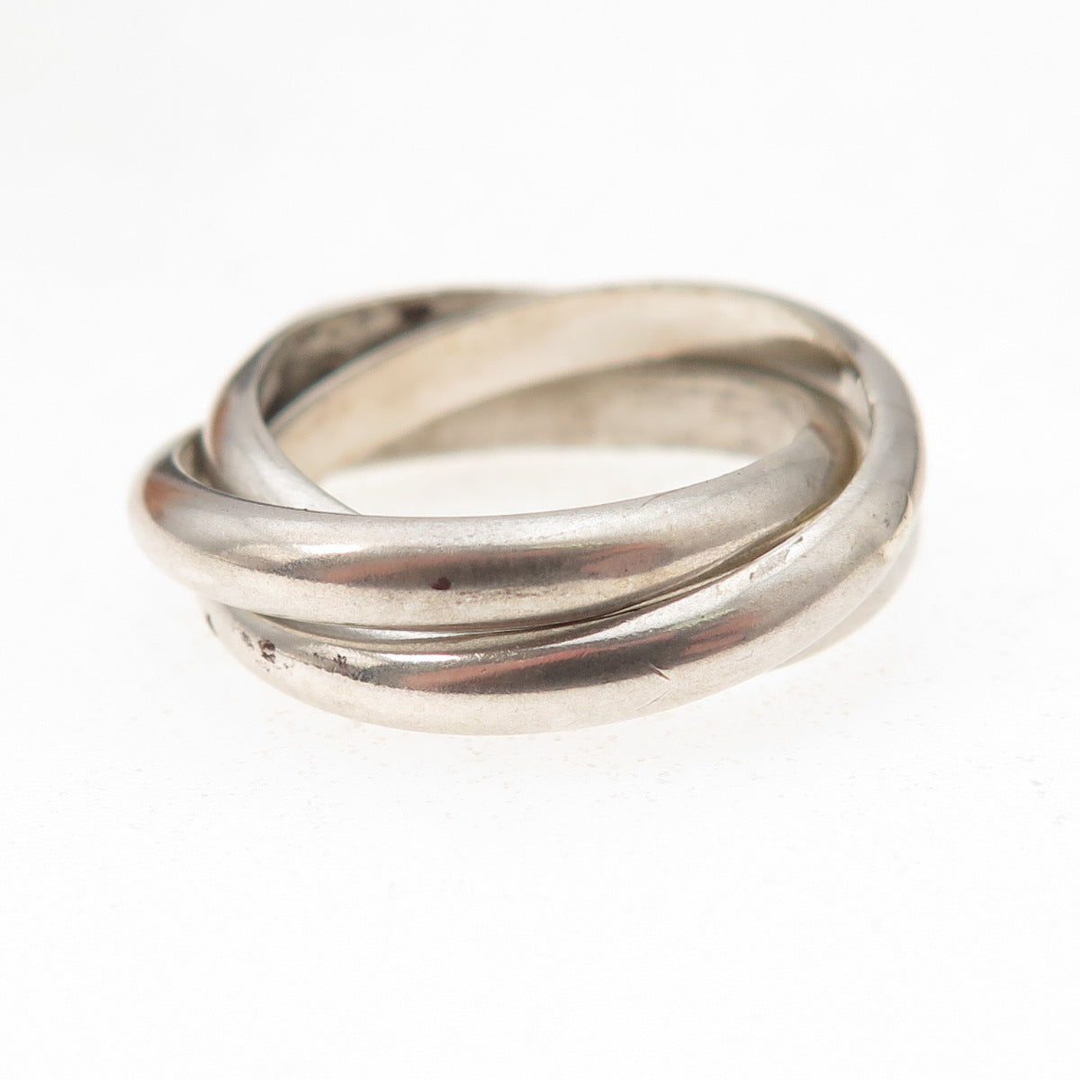 925 Sterling Silver Vintage Interlocked Trinity Band Ring Size 5.5