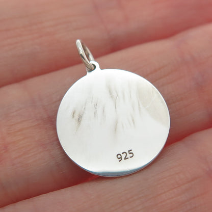 925 Sterling Silver Turquoise Enamel It's A Boy Crown Minimalist Charm Pendant