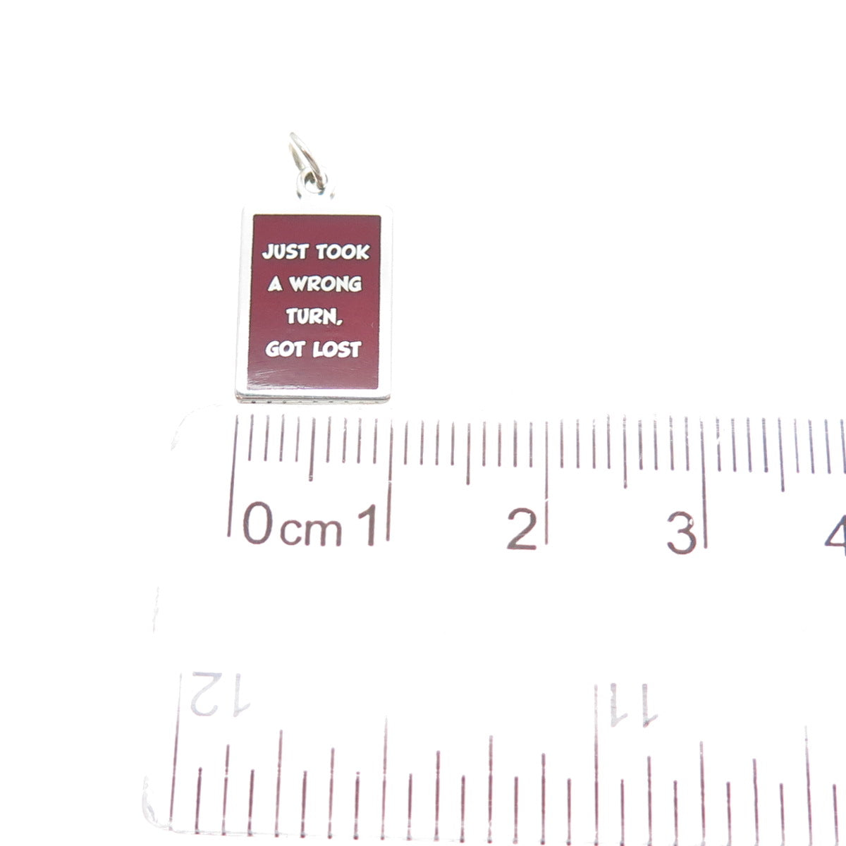 925 Sterling Silver Enamel Just Took A Wrong Turn, Got Lost Minimalist Pendant