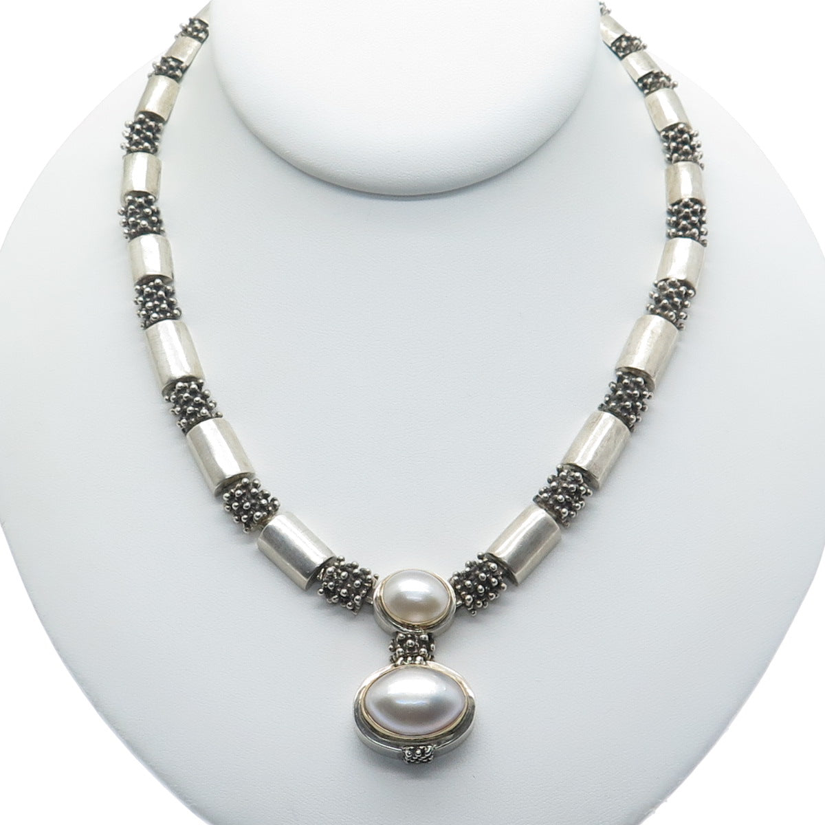 MICHAEL DAWKINS 925 Sterling Granulated Chain Necklace 16"