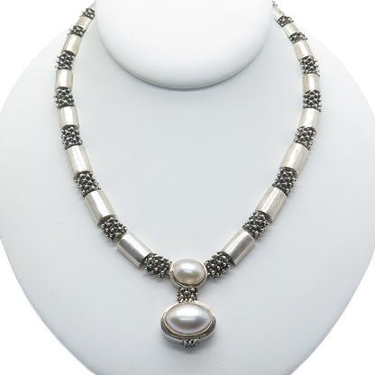 MICHAEL DAWKINS 925 Sterling Granulated Chain Necklace 16"