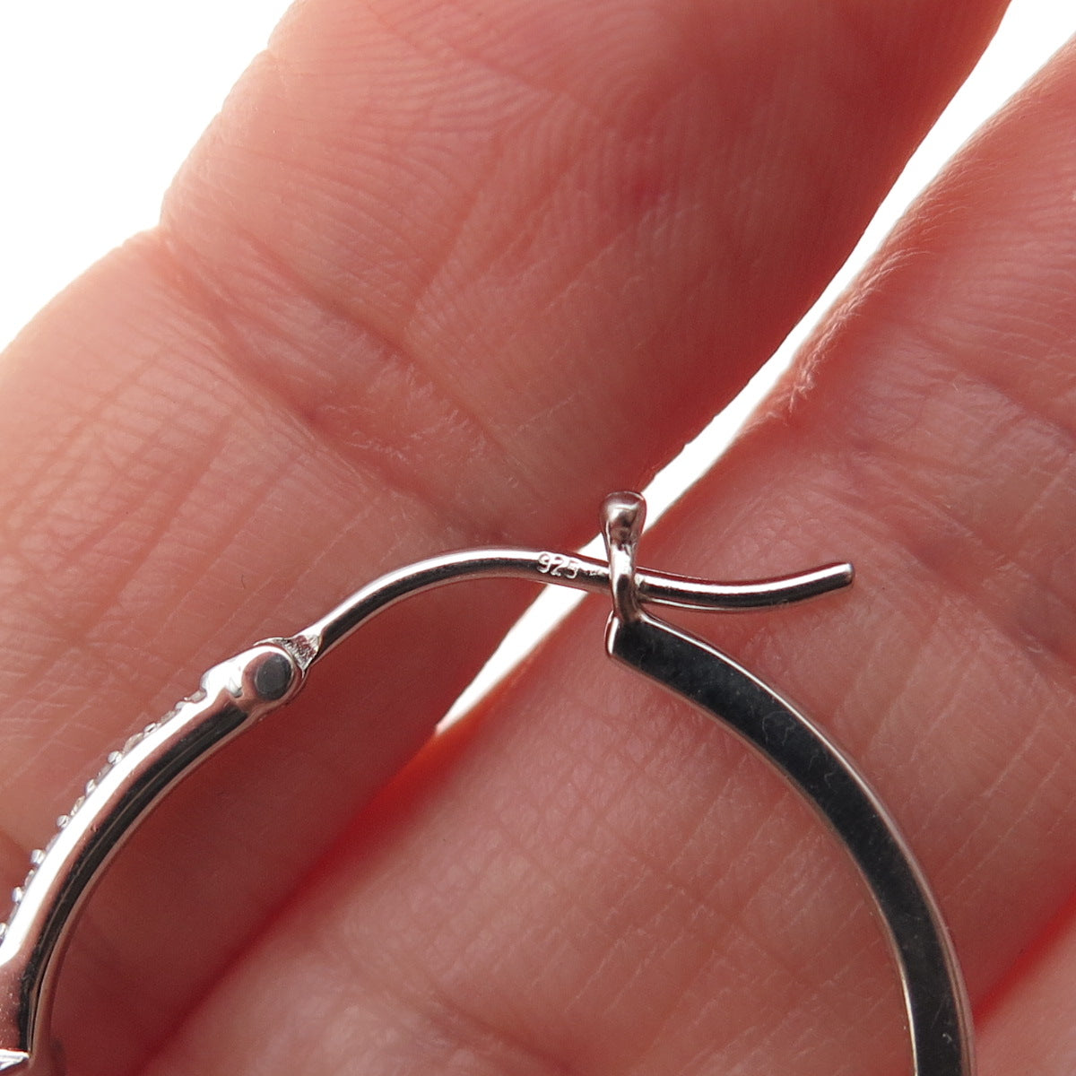 Sun 925 Sterling Silver 14K Gold Real Diamond Cross Hoop Earrings