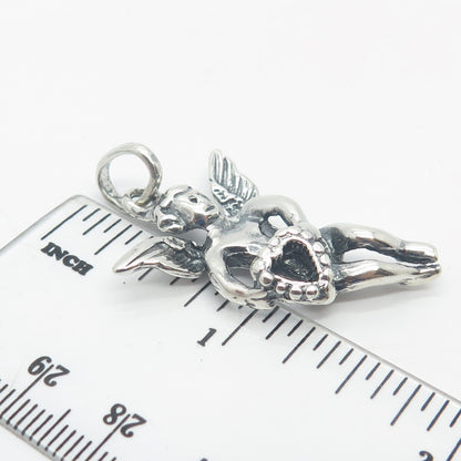 925 Sterling Silver Vintage Angel Pendant