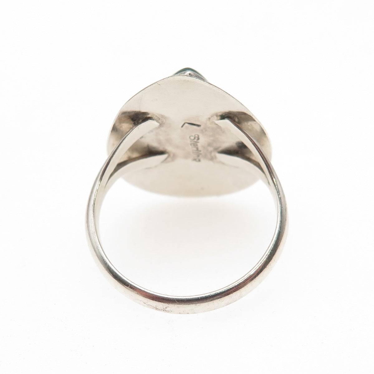 Lincoln Robert Navajo Old Pawn Sterling Silver Vintage Malachite Ring Size 7.75