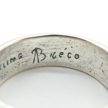 BOLECO 925 Sterling Silver Vintage Engraved Adjustable Band Ring Size 8.5