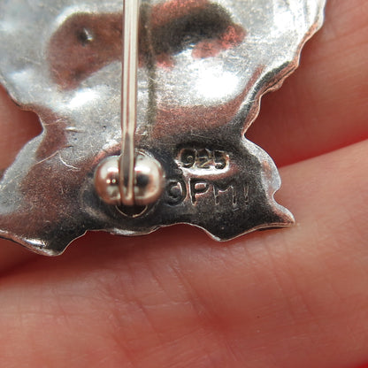 PRECIOUS MOMENTS 925 Sterling Silver Vintage Flower Girl Modernist Pin Brooch