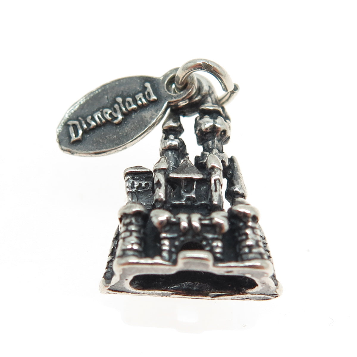 WALT DISNEY 925 Sterling Silver Vintage Cinderella Castle Charm Pendant