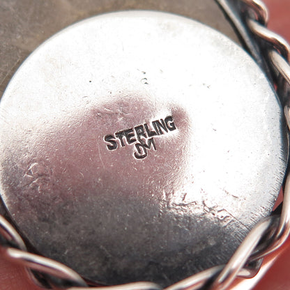 Joseph Masaniello 925 Sterling Silver Vintage Real Jasper Modernist Pendant