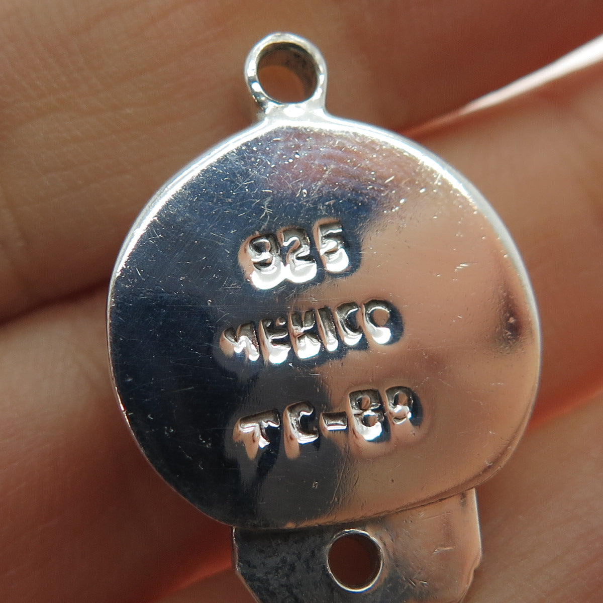 925 Sterling Silver Vintage Mexico Bracelet / Necklace Round Box Lock Clasp