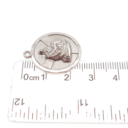 CATAMORE Sterling Silver Vintage World's Fair Pieta Michelangelo Medal Pendant