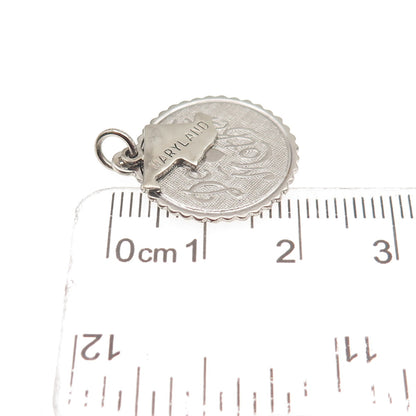 ELCO 925 Sterling Silver Vintage Dearest Mother Maryland Charm Pendant