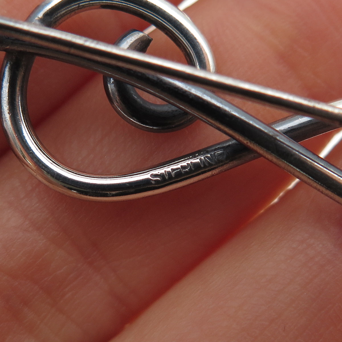 925 Sterling Silver Vintage Treble Clef Oxidized Pin Brooch