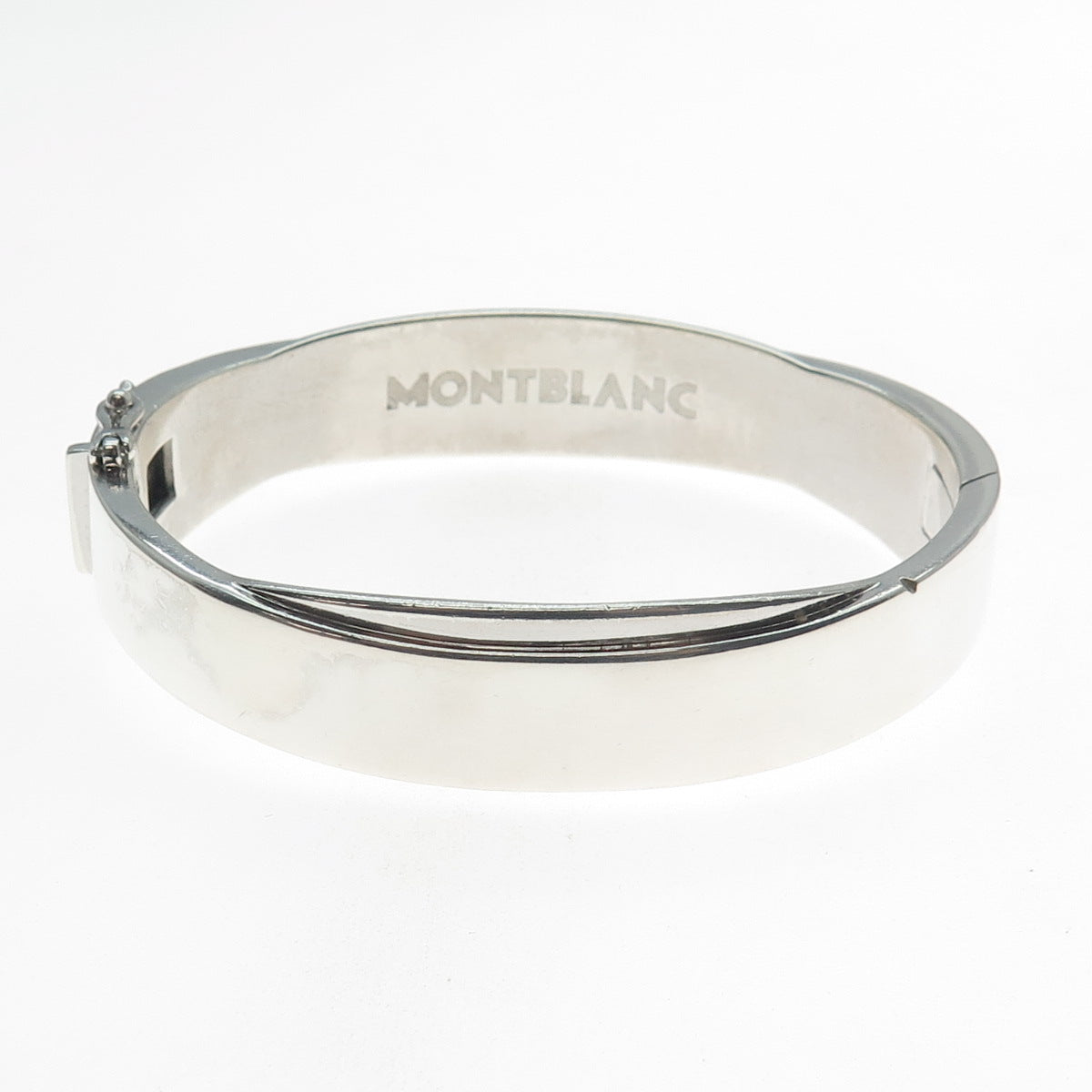 MONTBLANC 925 Sterling Silver Vintage Crisscross Bangle Bracelet 7"