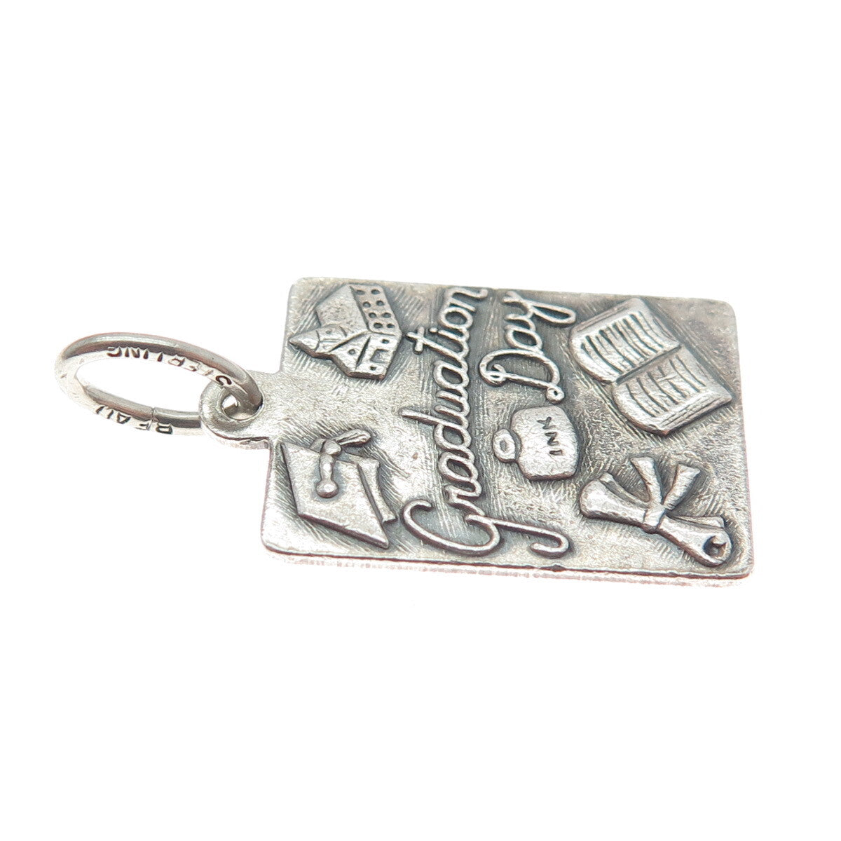 BEAU 925 Sterling Silver Antique Graduation Day Icons Charm Pendant