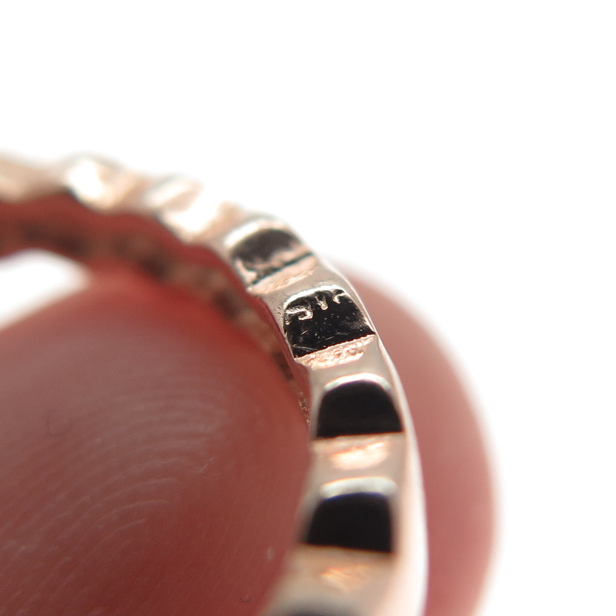 925 Sterling Silver Rose Gold Plated Wavy Band Ring Size 6.75