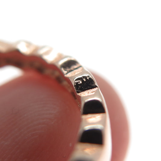 925 Sterling Silver Rose Gold Plated Wavy Band Ring Size 6.75