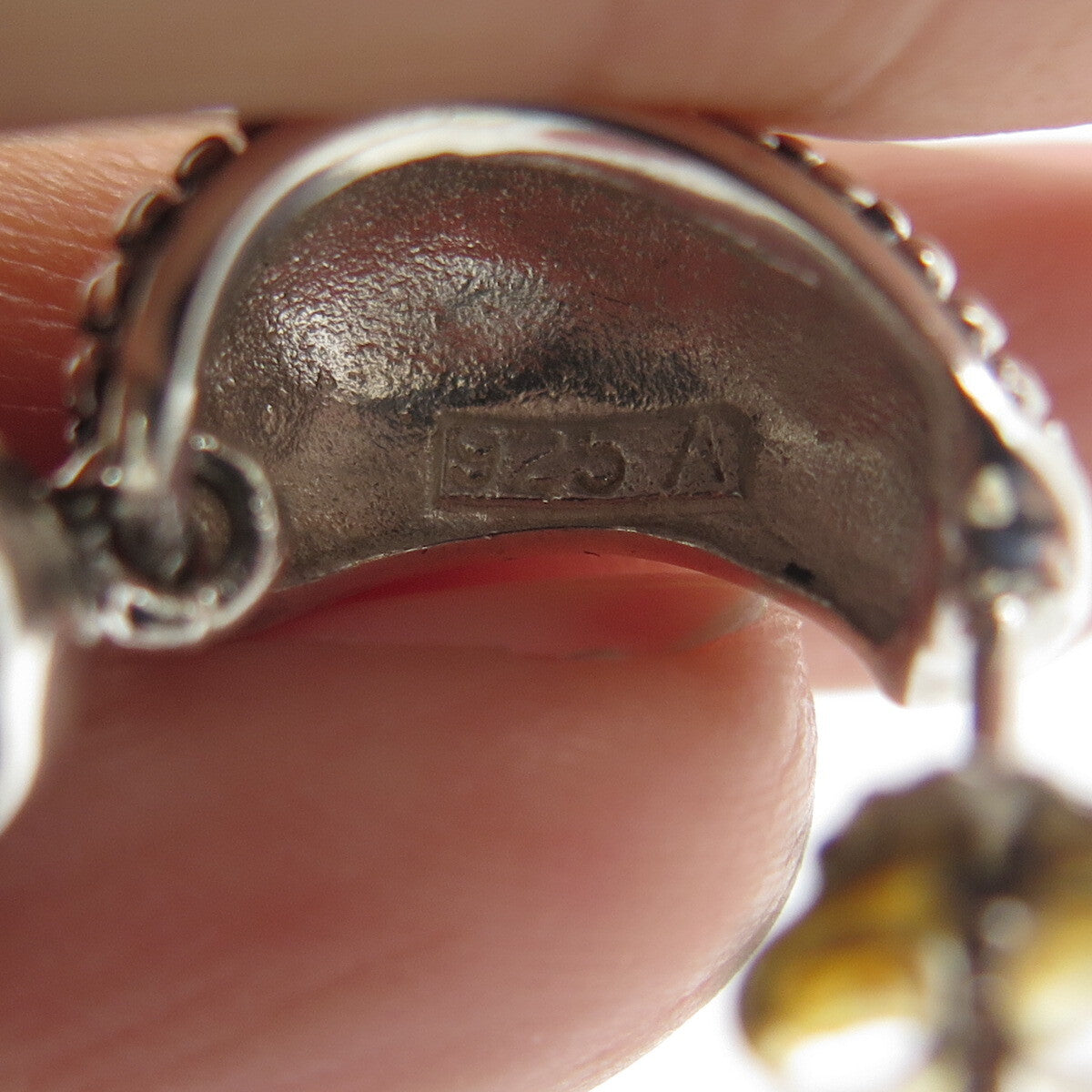 925 Sterling Silver Vintage Real Hematite Alligator Skin Oxidized Earrings