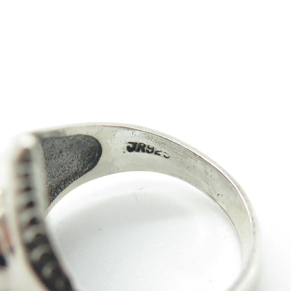 JUDITH RIPKA 925 Sterling Vintage Oval-Cut Shaped C Z Modernist Ring Size 6.75