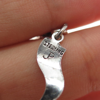 PACIFIC JEWELRY Old Pawn 925 Sterling Turquoise Mexico Cowboy Shoe Mini Pendant