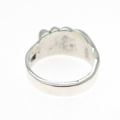 925 Sterling Silver Vintage Mexico Modernist Wing Ring Size 7.5