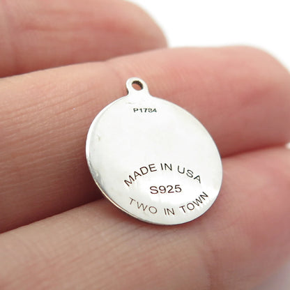 925 Sterling Silver USA Two In Town Racing Horses Charm Pendant