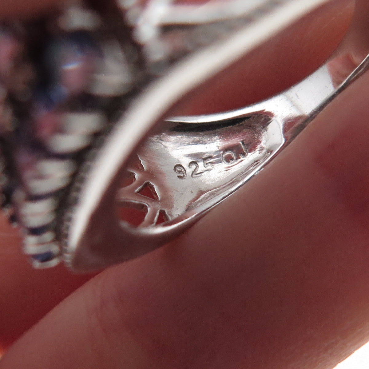 925 Sterling Silver Real Oval-Cut Tanzanite Cluster Ring Size 8