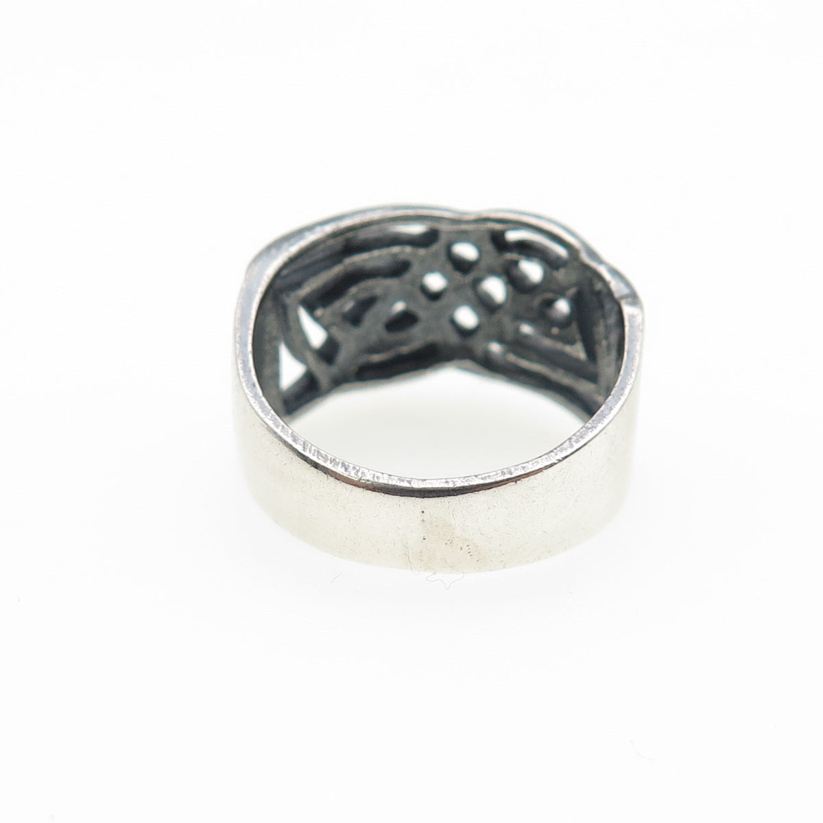 925 Sterling Silver Vintage Celtic Knot Oxidized Ring Size 6.25