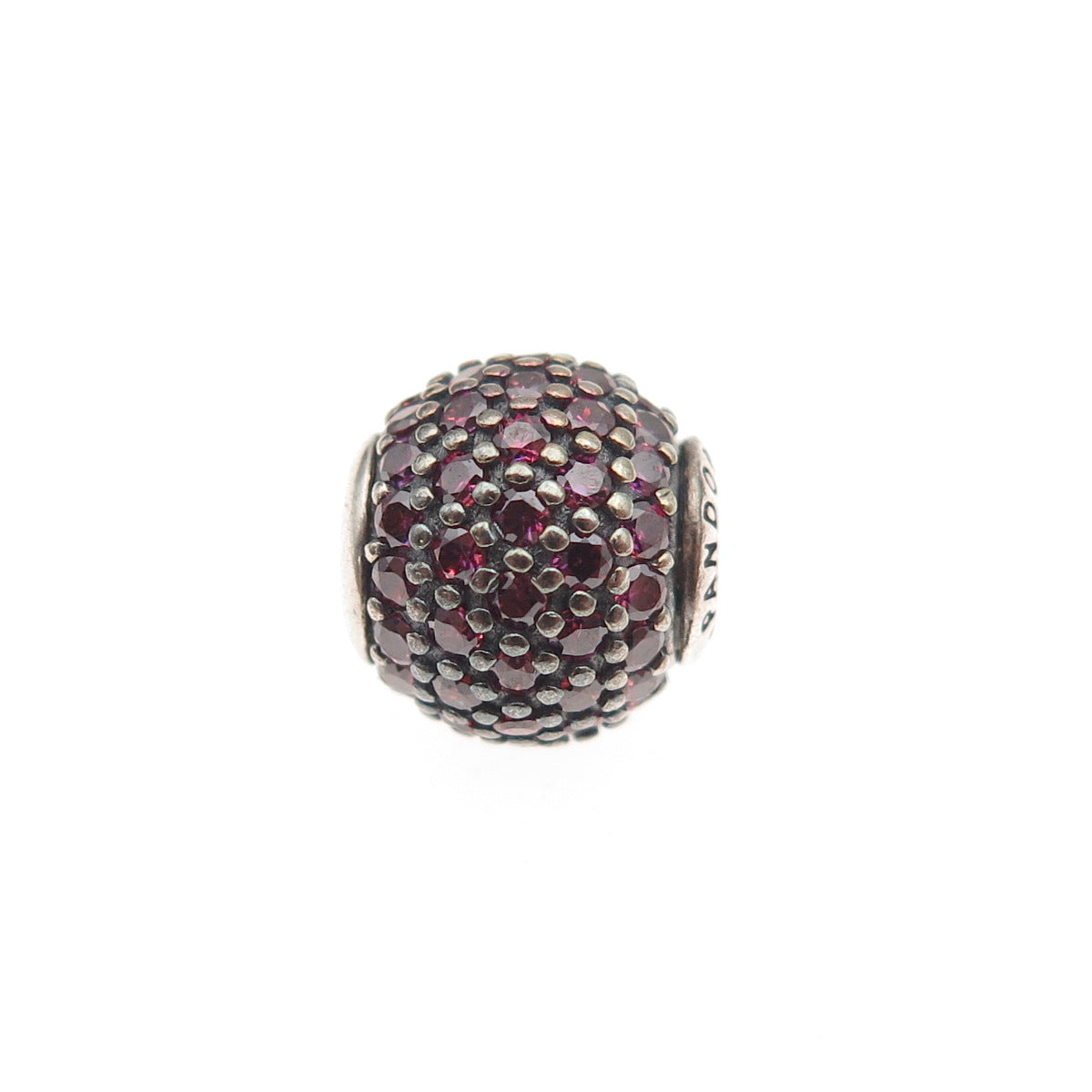 Pandora 925 Sterling Silver Purple C Z Essence Passion Slide Bead Charm