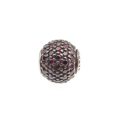 Pandora 925 Sterling Silver Purple C Z Essence Passion Slide Bead Charm
