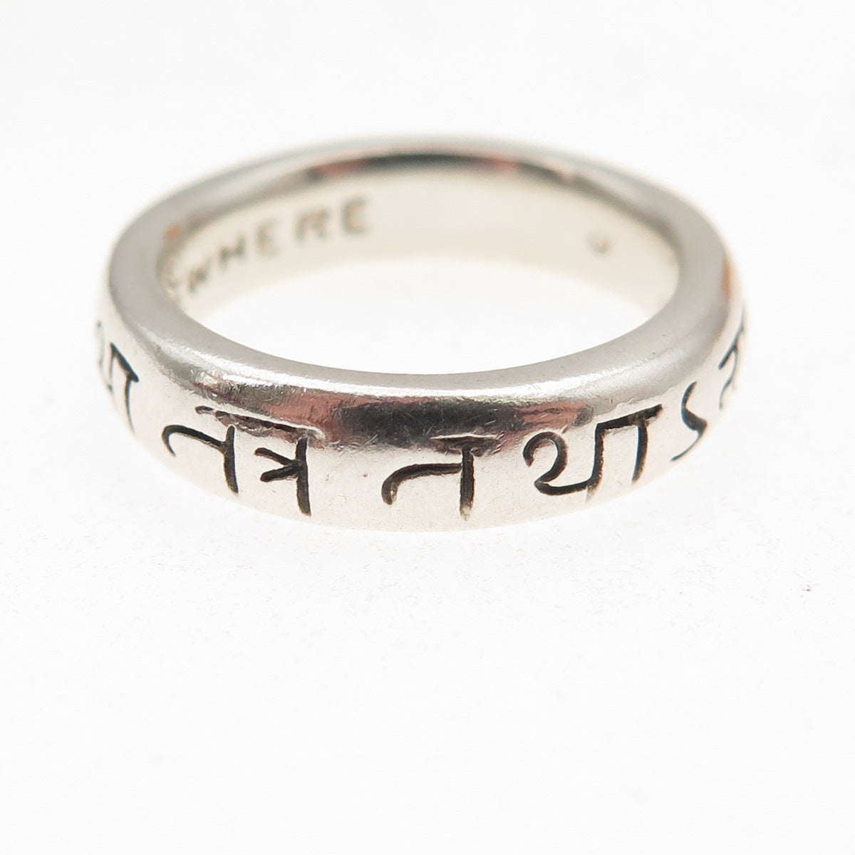 Me & Ro 925 Sterling Silver Vintage As Here, So Elsewhere Band Ring Size 5.5